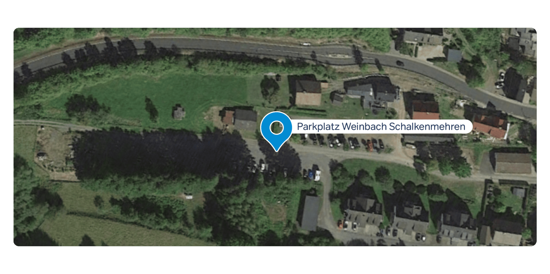 Karte, die den Parkplatz von Schalkenmehren im Ort Weinbach zeigt